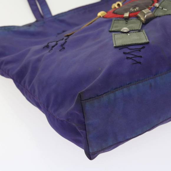 PRADA robot Tote Bag Nylon Purple Auth th4114 - Picture 9 of 16